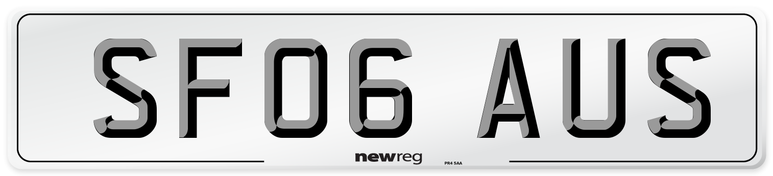 SF06 AUS Number Plate from New Reg